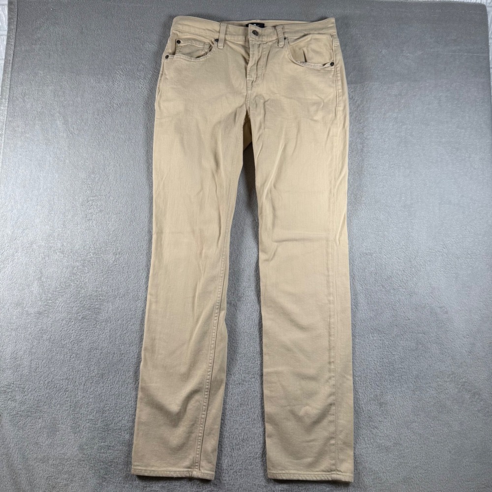 7 For All Mankind Slimmy Pants Mens 32 Tan Khaki Straight Leg 7D511189
